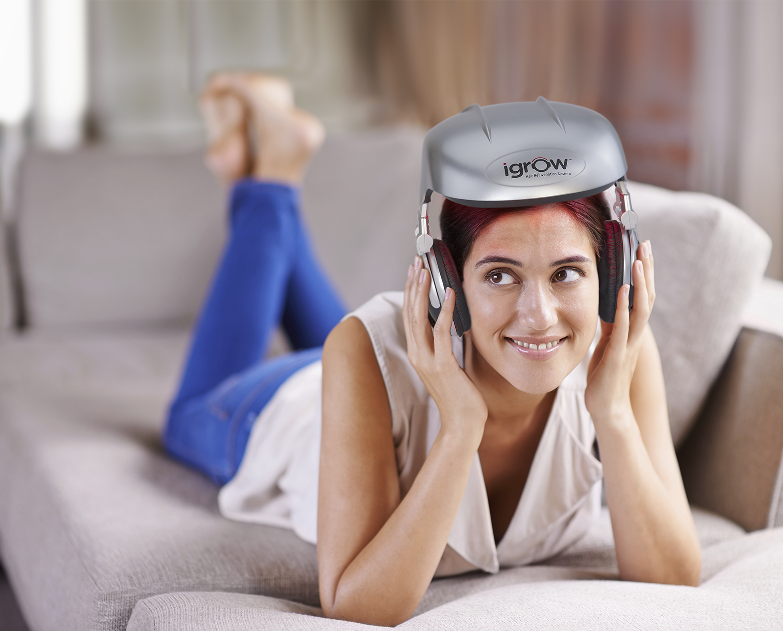 A smiling woman using our product